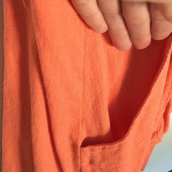 DOLLY Coral Button-Front Romper Sweetheart Neckline Pockets Sz M - Picture 6 of 6